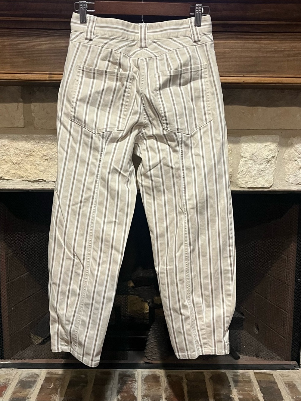 Pearl by Lela Rose Size 2/ XS Striped Barrel Leg Pants Cropped - Picture 5 of 7